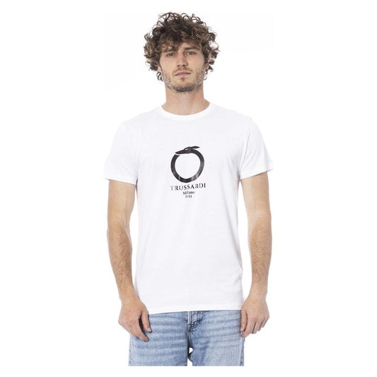 Trussardi Beachwear White Cotton T-Shirt MAN T-SHIRTS Trussardi Beachwear Antique White