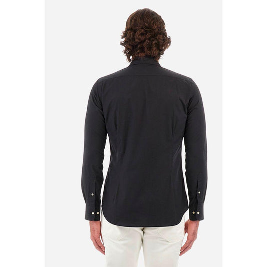 La Martina Blue Cotton Shirt La Martina White Smoke