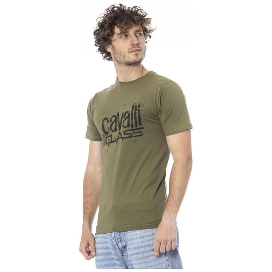 Cavalli Class "Green Cotton Men T-Shirt" Cavalli Class Dim Gray