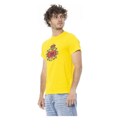 Cavalli Class Yellow Cotton Men T-Shirt