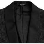 Dolce & Gabbana Black Jacquard MARTINI Single Breasted Coat Blazer JKT4030-50