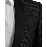 Dolce & Gabbana Black Jacquard MARTINI Single Breasted Coat Blazer JKT4030-50