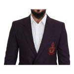 Dolce & Gabbana Purple Logo Single Breasted Wool Blazer JKT3450-52