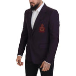 Dolce & Gabbana Purple Logo Single Breasted Wool Blazer JKT3450-52
