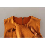 Dolce & Gabbana Metallic Orange Sleeveless Sheath Dress DR28270-40
