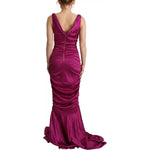 Dolce & Gabbana Sheath Mermaid Fuchsia Silk Stretch Gown Dress DR28670