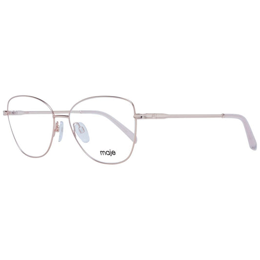 Maje Rose Gold Women Glasses Frame in stainless steel with square full-rim design, demo lenses, and branded case included.