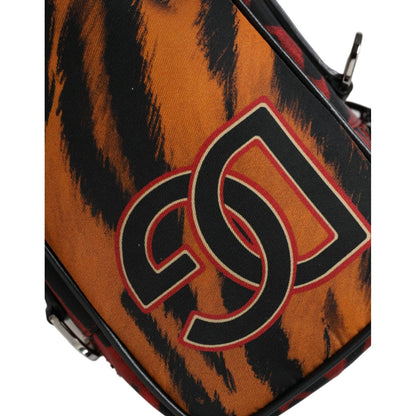Dolce & Gabbana Multicolor Tiger Print Nylon Logo Cross Body Bag