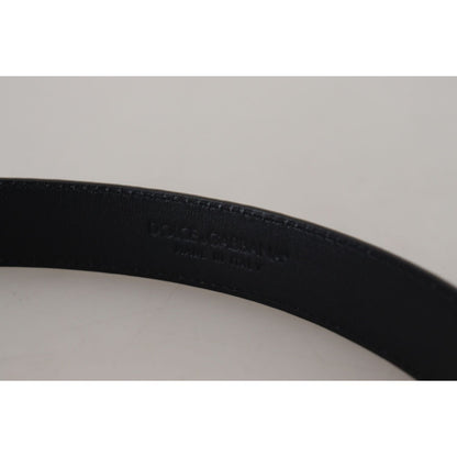 Dolce & Gabbana Black Exotic Leather Gold Metal Buckle Belt