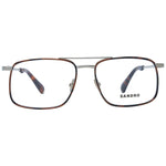 Sandro Brown Men Glasses Frame, full-rim aviator style made of metal, featuring demo plastic lenses with a brown frame.