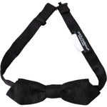 Dolce & Gabbana Black Brocade Silk Adjustable Neck Bow Tie