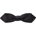 Dolce & Gabbana Black Brocade Silk Adjustable Neck Bow Tie