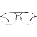 Sandro Black Men Glasses Frame, aviator style with black metal half-rim, demo lenses, size 57-16-145, includes branded case.