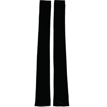 Dolce & Gabbana Black Nylon Finger Less Elbow Long Gloves