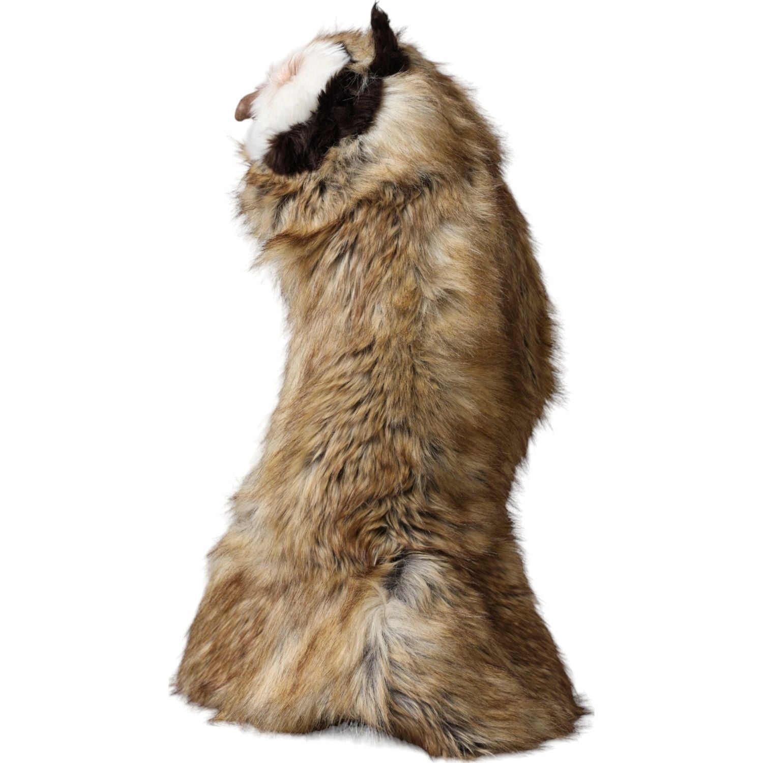 قبعة دولتشي آند غابانا ذات الرأس الكامل من الفرو الصناعي على شكل بومة بنية اللون