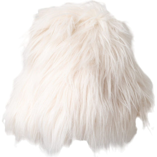 Dolce & Gabbana White Acrylic Fur Womens Bucket Hat Dolce & Gabbana Antique White