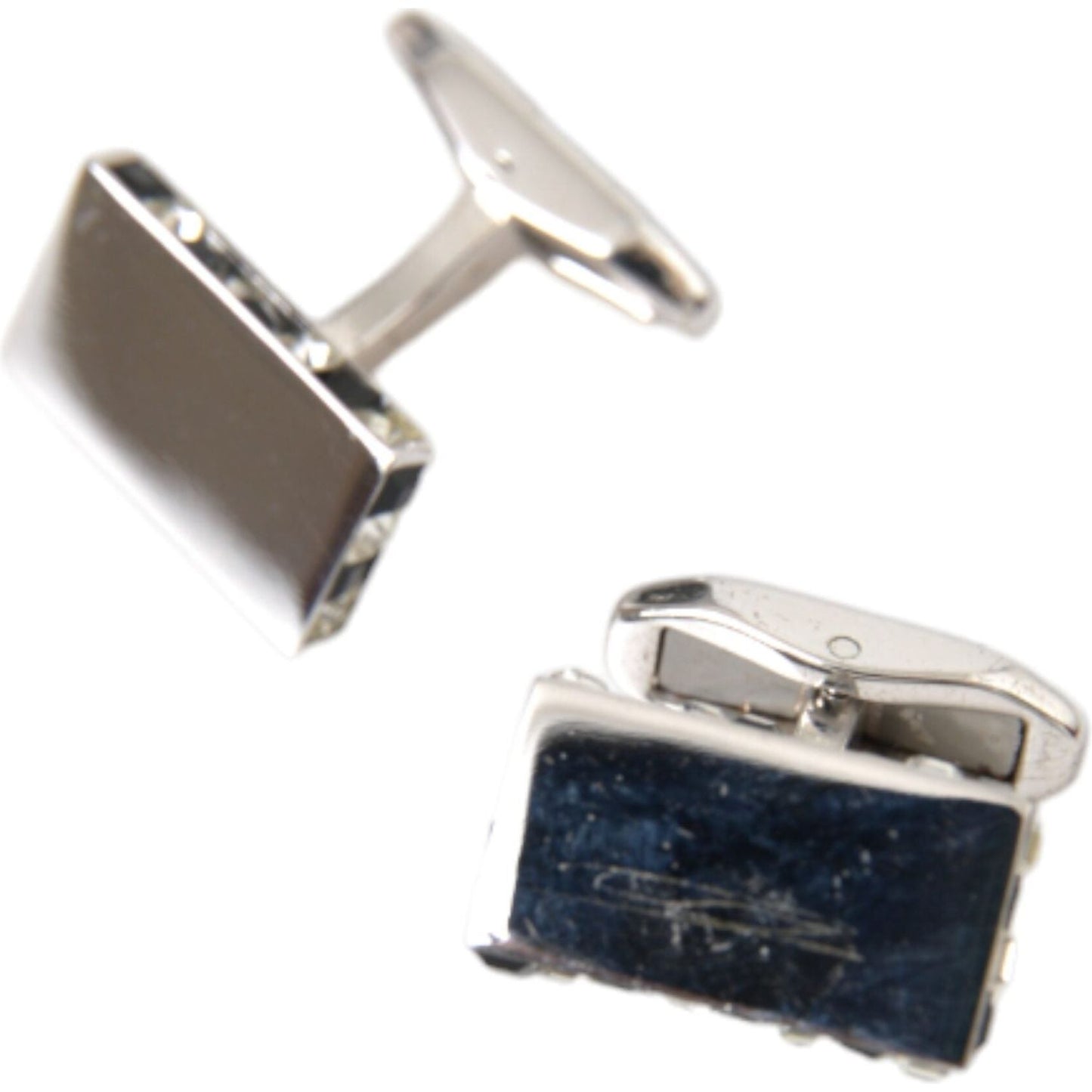 Dolce & Gabbana Silver Plated Metal Brass Pin Men Cufflinks Cufflinks