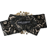 Dolce & Gabbana Black Lace Crystal Handmade Brooch Hair Pin SMY10198