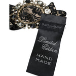 Dolce & Gabbana Black Lace Crystal Handmade Brooch Hair Pin SMY10198