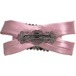 Dolce & Gabbana Pink Satin Crystal Jewelry Brooch Hair Pin SMY10228