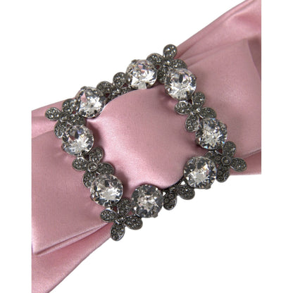 Dolce & Gabbana Pink Satin Crystal Jewelry Brooch Hair Pin FASHION ACCESSORIES