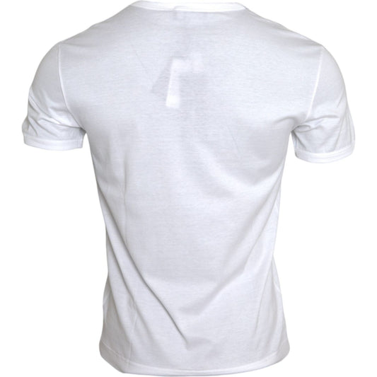 Dolce & Gabbana White Logo Embroidery Short Sleeve T-shirt Dolce & Gabbana Lavender