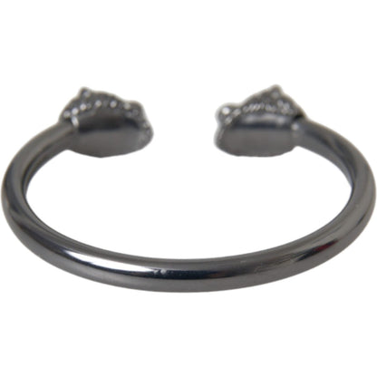 Nialaya Black Rhodium Lion Bangle Bracelet Women Bracelet