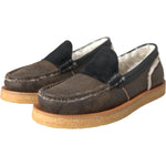 Dolce & Gabbana Brown Black Fur Leather Loafers Men Shoes MV5742-40.5