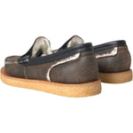 Dolce & Gabbana Brown Black Fur Leather Loafers Men Shoes MV5742-40.5