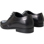 Dolce & Gabbana Black Leather Derby Formal Dress Men Shoes MV5699-39