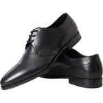 Dolce & Gabbana Black Leather Derby Formal Dress Men Shoes MV5699-39