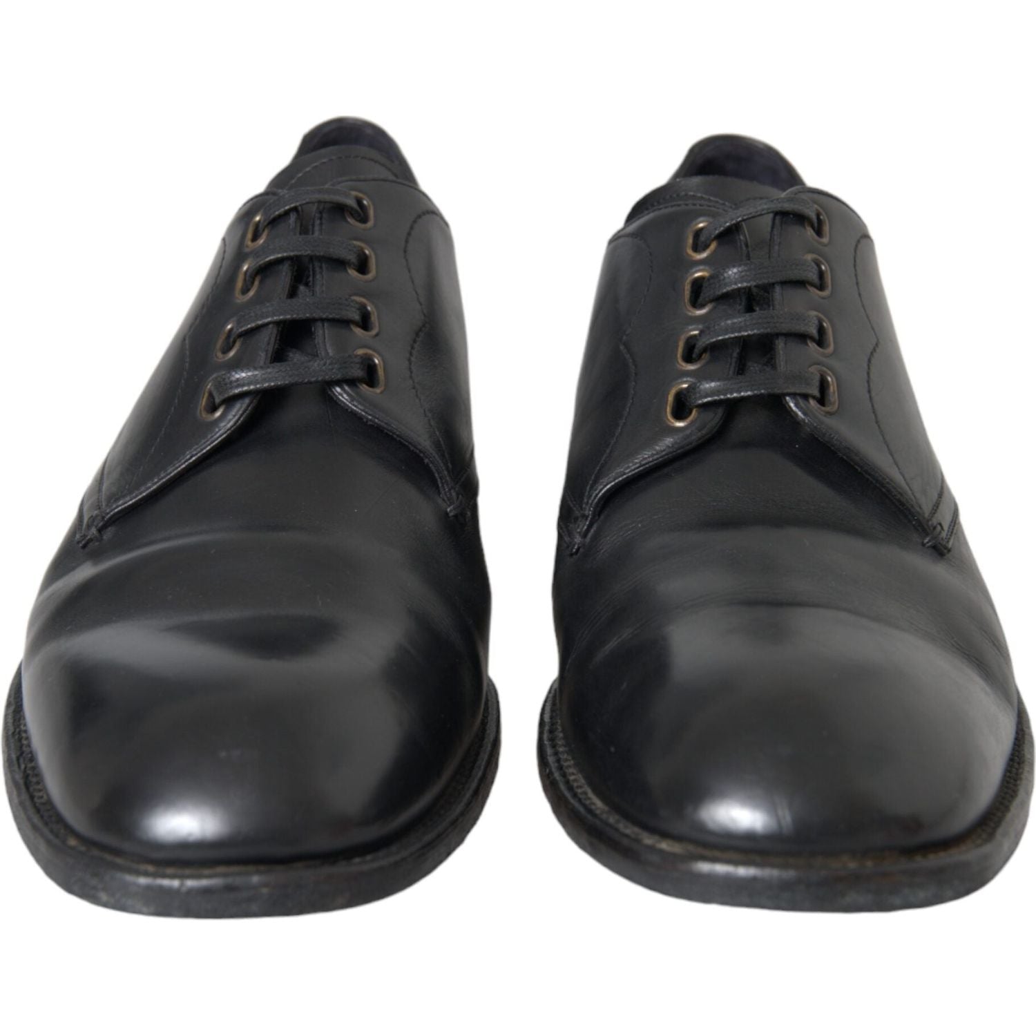 Dolce & Gabbana Black Leather Derby Formal Dress Men Shoes