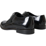 Dolce & Gabbana Black Patent Leather Derby Formal Dress Shoes MV5780-42