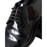 Dolce & Gabbana Black Patent Leather Derby Formal Dress Shoes MV5780-42