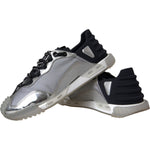 Dolce & Gabbana Silver Black Nylon NS1 Low Top Sneakers Men Shoes MV5754-41.5
