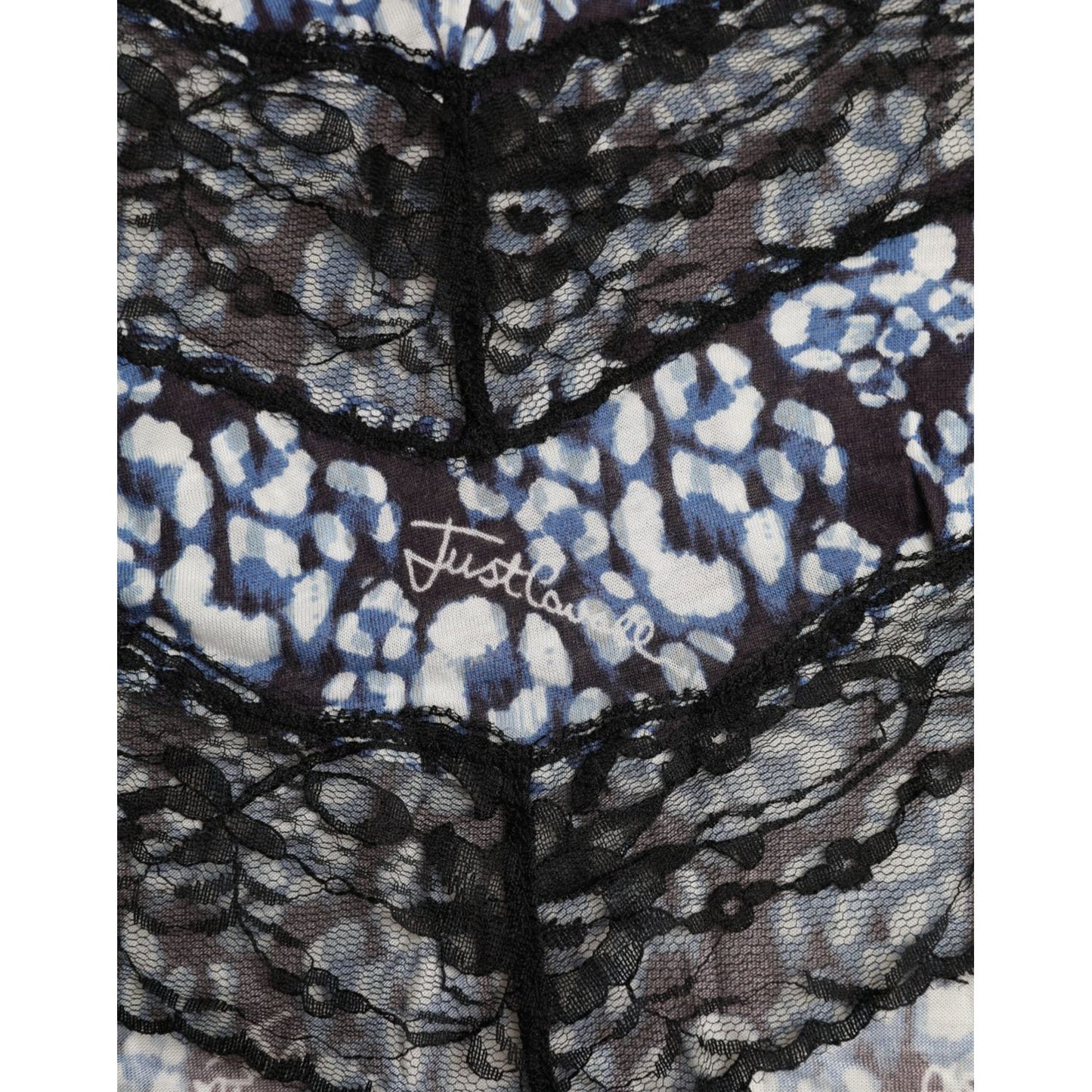 Just Cavalli Blue Floral Lace Long Sleeves Top Underwear Blouse TSH83365-42