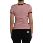 Dolce & Gabbana Pink Cotton Short Sleeves Crew Neck T-shirt TSH84522-36