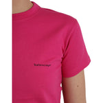 Balenciaga Pink Cotton Crew Neck Short Sleeves Tee Top T-shirt TSH85044-S