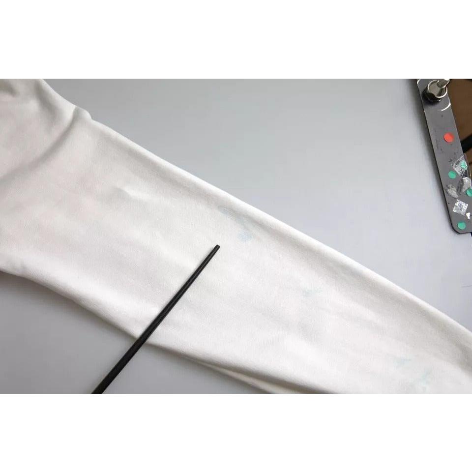 سترة بغطاء رأس من القطن باللون الأبيض من Dolce &amp; Gabbana