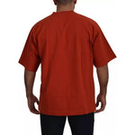 Dolce & Gabbana Red Logo Embroidery Crewneck Cotton T-shirt TSH83090-52