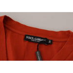 Dolce & Gabbana Red Logo Embroidery Crewneck Cotton T-shirt TSH83090-52