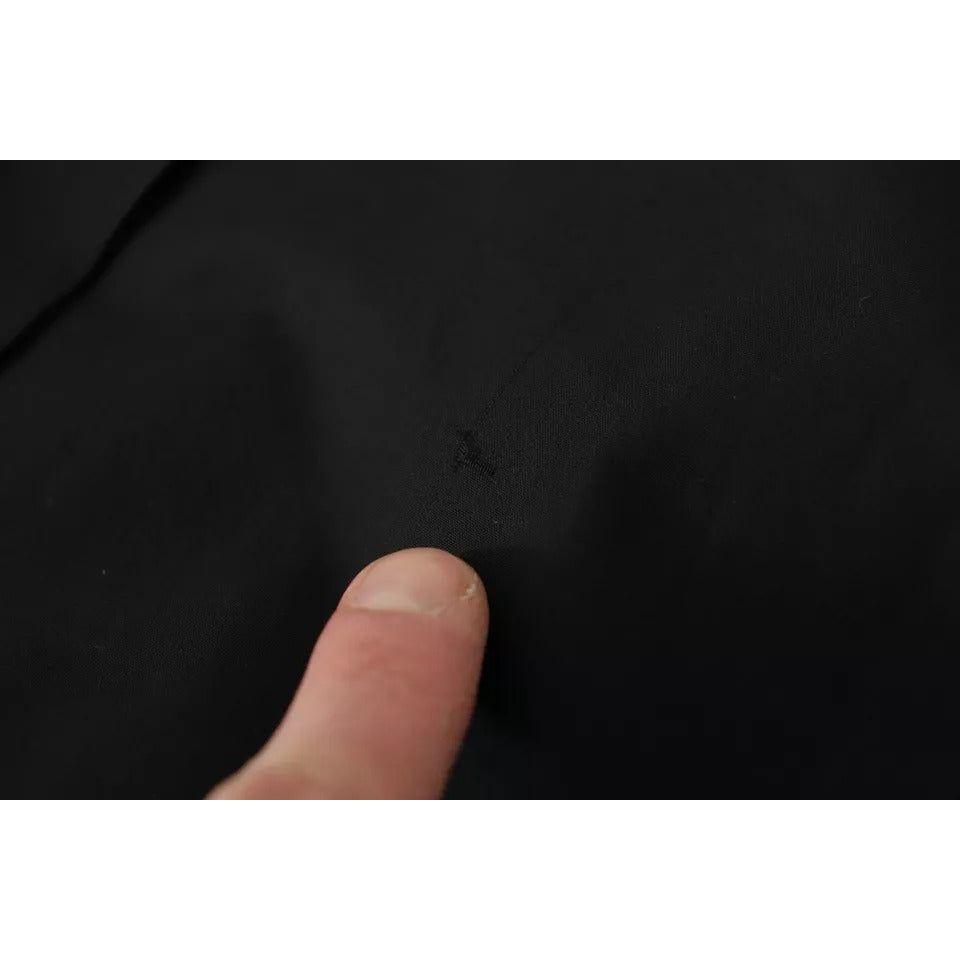 قميص رسمي من دولتشي آند غابانا بياقة من القطن باللون الأسود