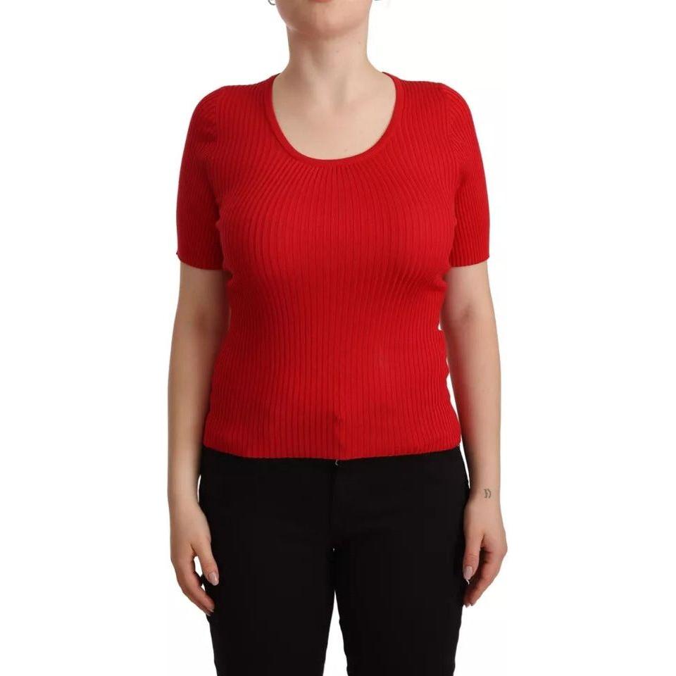 Dolce & Gabbana Red Silk T-shirt Short Sleeve Top Blouse TSH6699-40