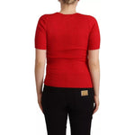 Dolce & Gabbana Red Silk T-shirt Short Sleeve Top Blouse TSH6699-40
