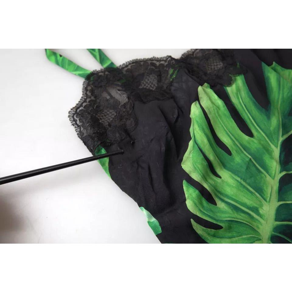 ملابس داخلية من الحرير بطبعة فيلوديندرون باللون الأسود من دولتشي آند غابانا