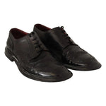 Dolce & Gabbana Black Leather Brogue Oxford Dress Shoes MV4250-42.5
