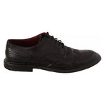 Dolce & Gabbana Black Leather Brogue Oxford Dress Shoes MV4250-42.5