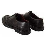 Dolce & Gabbana Black Leather Brogue Oxford Dress Shoes MV4250-42.5