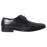 Dolce & Gabbana Black Leather Derby Formal Dress Men Shoes MV5615-41