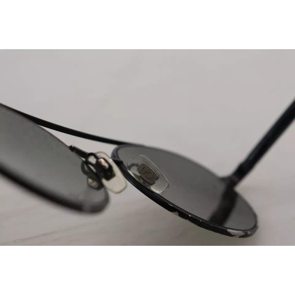 Dolce & Gabbana Matte Black Steel Frame Green Lens DG2245 Sunglasses GLA1106